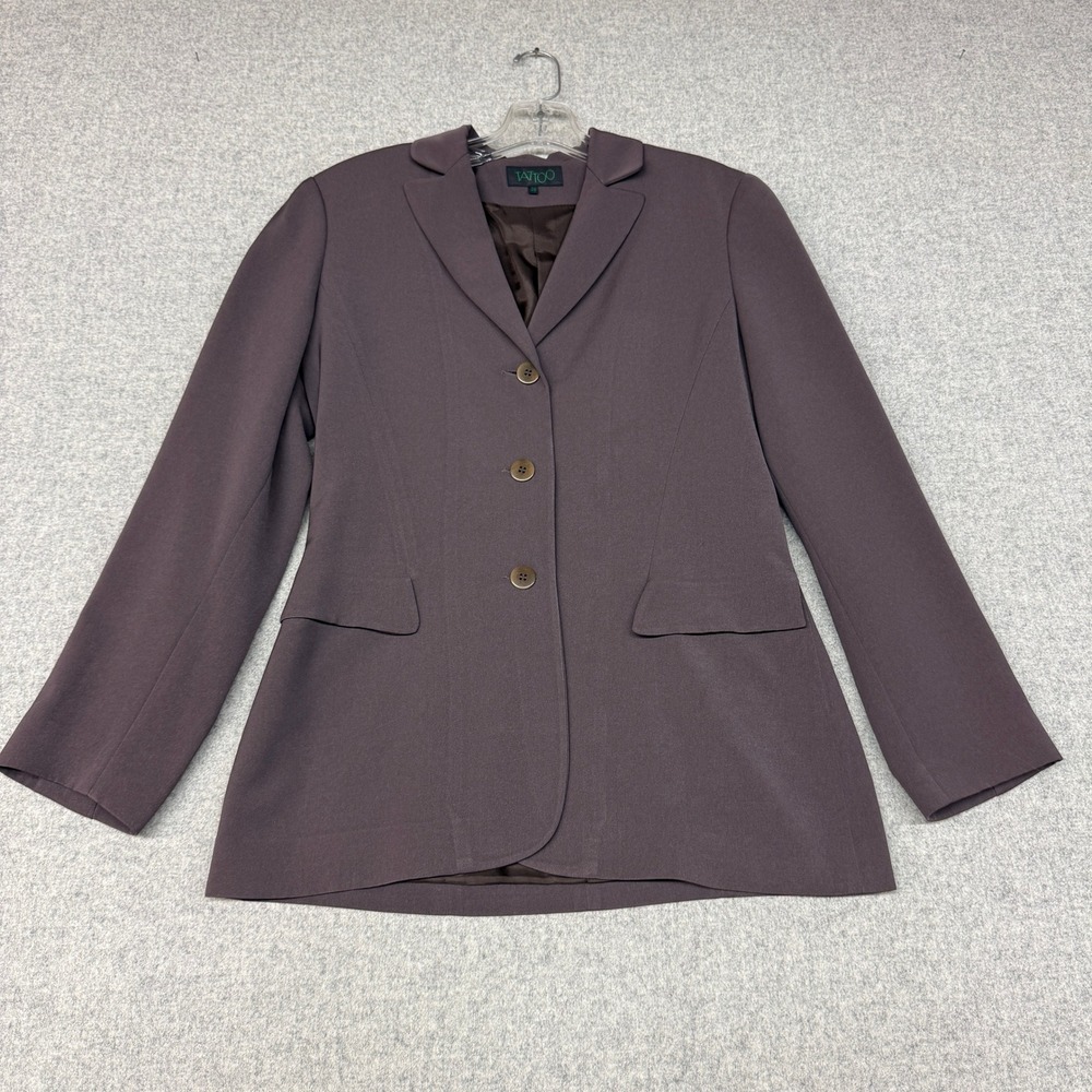 Tattoo Blazer Size 38 Brown Polyester Three Button Made in France Professional
